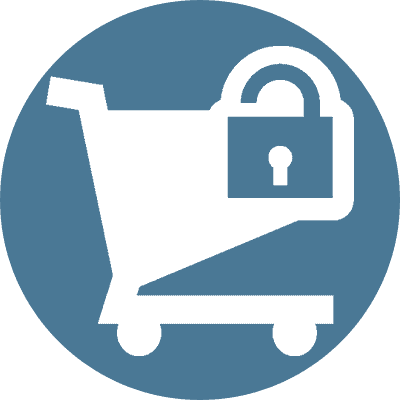 Icon-Schloss-Einkaufswagen